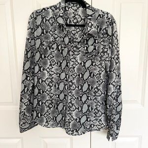 Shein - snake print button up - size: L - never worn
